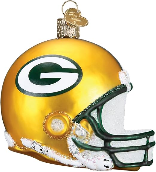 Amazon Com Old World Christmas Glass Ornament Green Bay Packers Helmet Home Kitchen