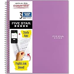 Five Star Spiral Notebook + Study App, 3