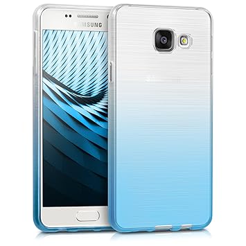 kwmobile Samsung Galaxy A3 (2016) Hülle - Handyhülle für Samsung Galaxy A3 (2016) - Handy Case in Blau Weiß Transparent