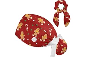 LEYZEPARN Autumn Scenery Pattern Working Cap with Button Long Hair Adjustable Working Hat Ponytail Holder Tie Back Hats