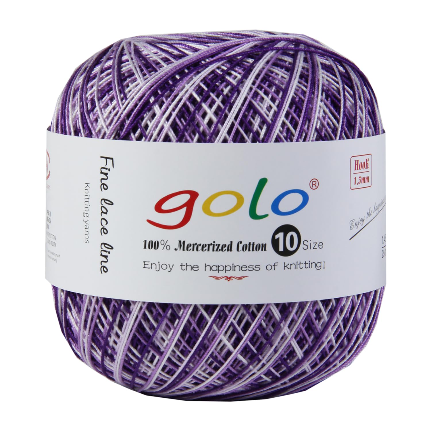 golo Crochet Thread Size 10 Yarn for Hand Knitting Lace Yarn purple-153