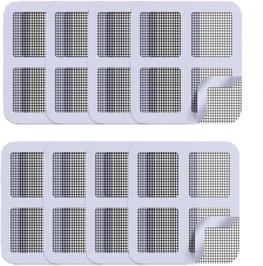 Window and Door Screen Repair Patch, Adhesive Repair Kit for Covering up Holes (Grey 8 pack)