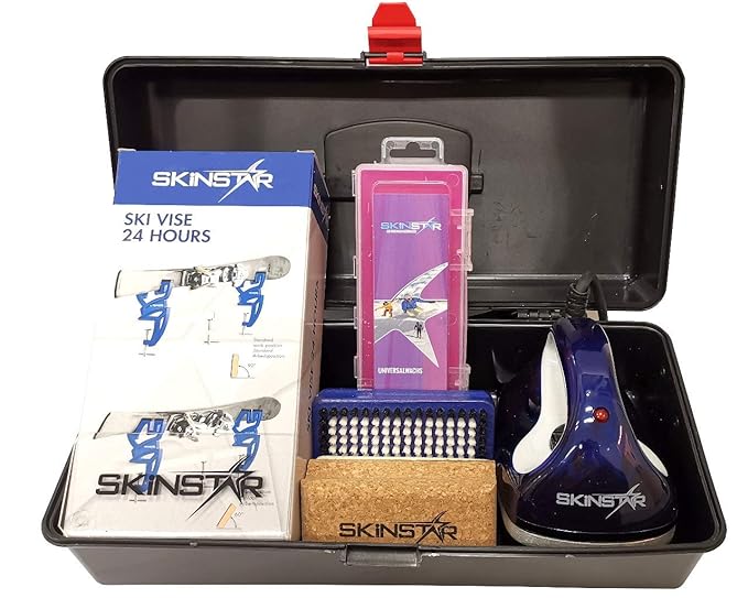 SkinStar Skipflege Skiwachs-Set Professional Skispanner Wachseisen Wachs inkl. Wachskoffer 7-teilig