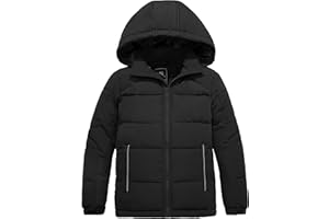 ZSHOW Boys' Hooded Puffer Jacket Waterproof Warm Winter Coat Soft Fleece Lined Outerwear Jacket