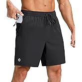 Ksmien Men's Running Shorts 7 Inch with Zipper Pockets Quick Dry Lightweight Athletic Shorts for Workout Gym Basketball
