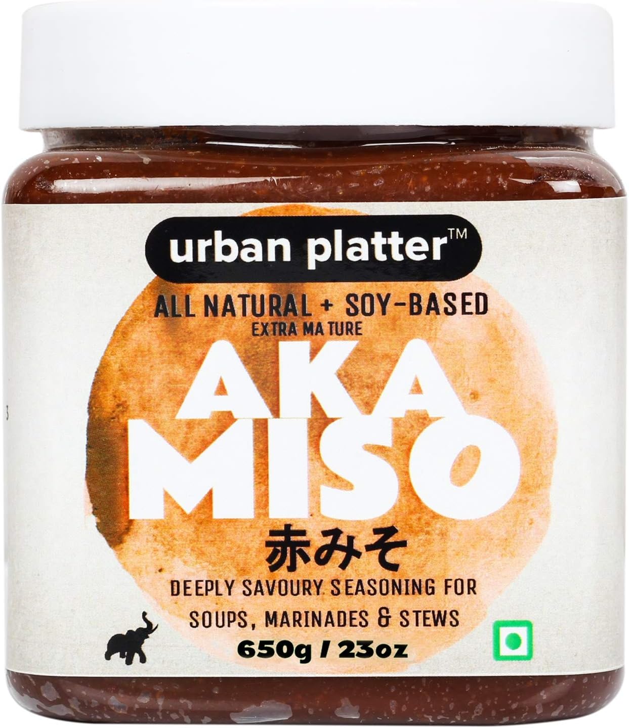 Urban Platter Aka Miso Paste, 650g [All Natural, Dark Miso, Soy-Based]