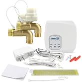FloodStop Washing Machine Leak Detector Kit, 3/4" 90deg | Automatic Water Shut-Off and Visual/Audible Alarms, Hot &amp; Cold Valves