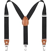 Kajeer Toddlers Kids Boys Mens Suspenders - Y Back Adjustable Strong Clips Synthetic Leather Suspenders