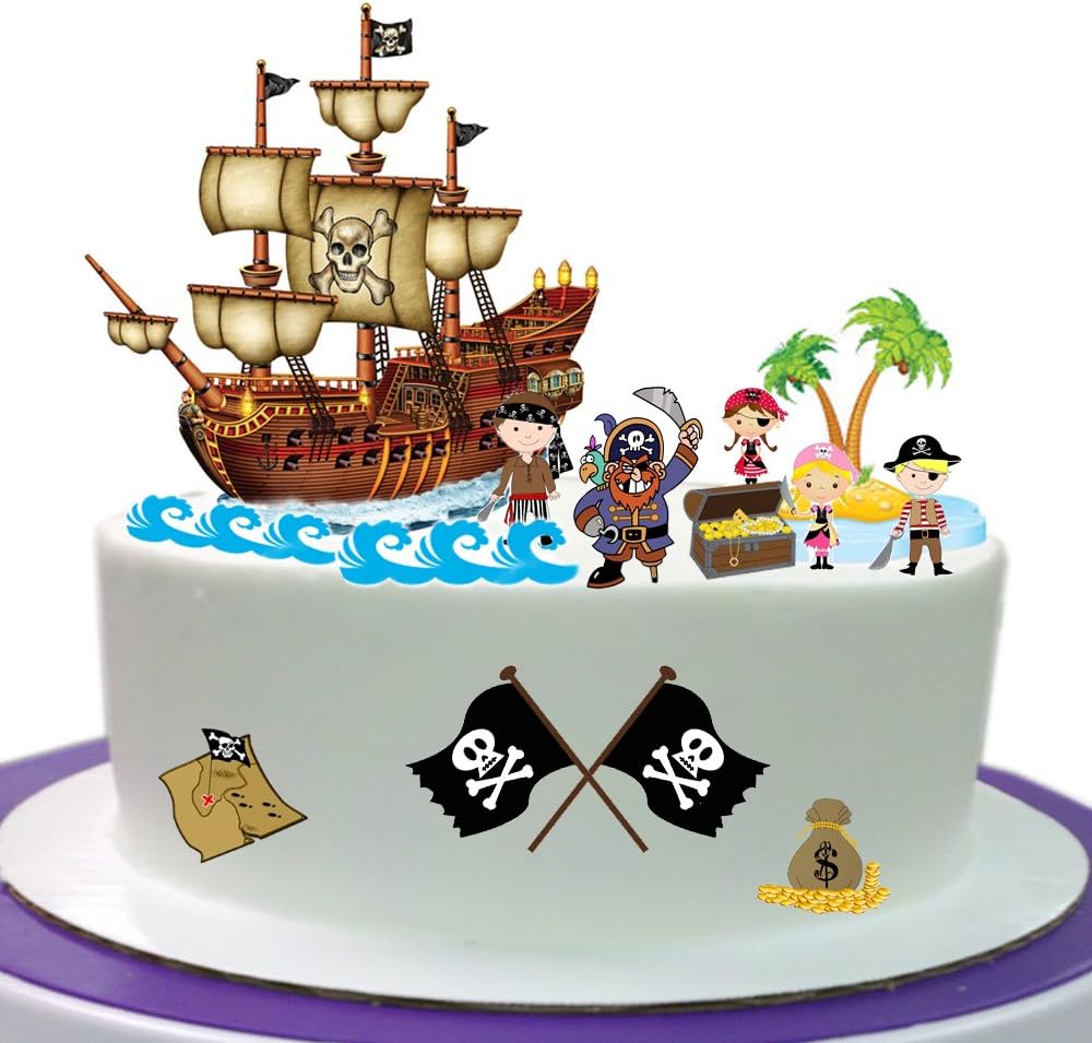 Sunbeauty Pirate Party Decoration Anniversaire Cake Gateau Topper Bateau Ahoy Cuisine Maison Patisserie Sunbeauty Pirate Party Decoration Anniversaire Cake Gateau Topper Bateau Ahoy Cuisine Maison Patisserie
