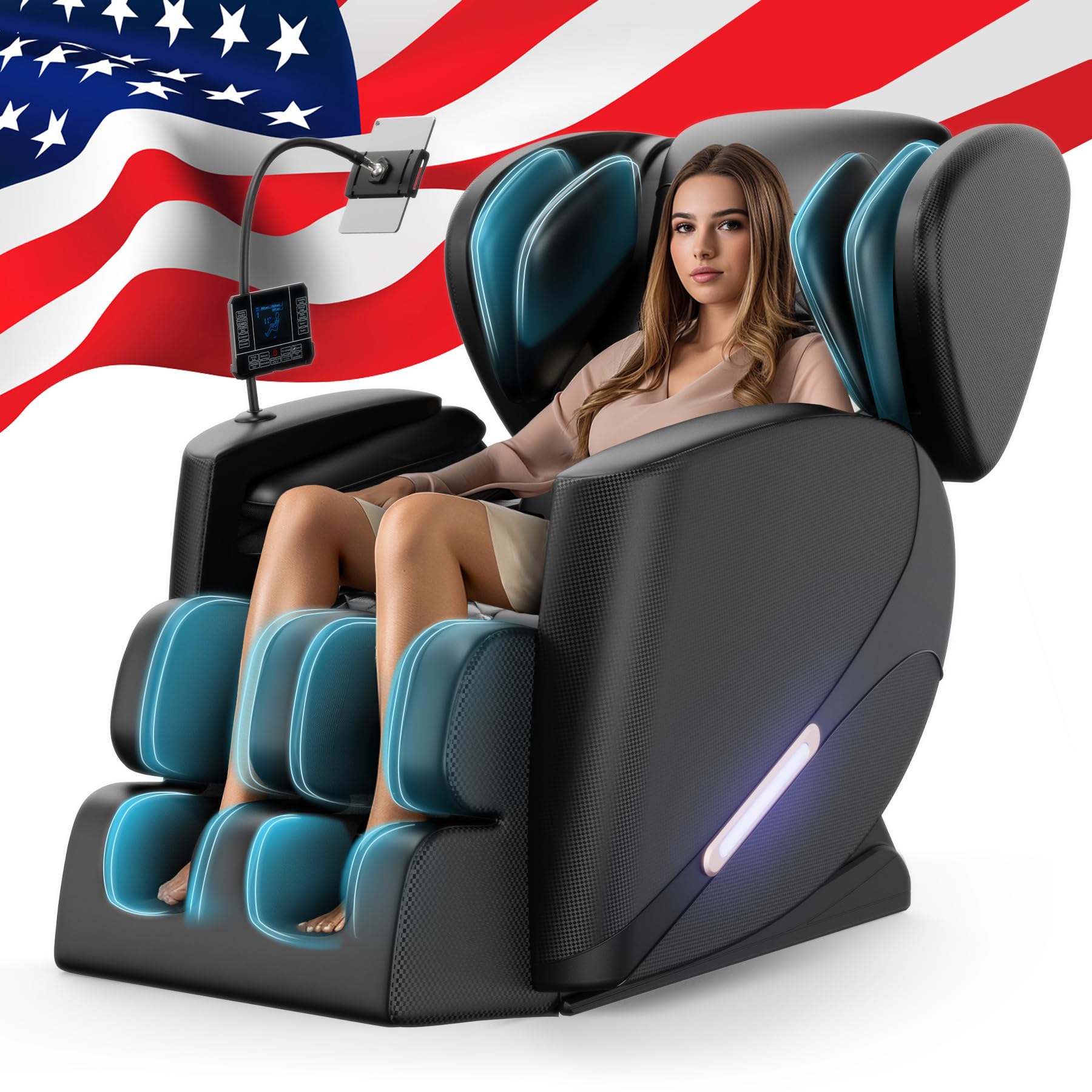 Photo 1 of BILITOK Full Body Massage Chair with Zero Gravity, Massage Chair Recliner with Heating, Airbags, Bluetooth Speaker, Foot Roller, Touch Screen