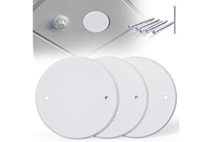 Wuno Shop 3 Pcs Smoke Detecte Cover Plate, 5 Inch Metal Round Blank Ceiling Cover Plate, Junction Box Covers For Outlet And Wall Light Hole, Electrical Box Covers With Hole Spacing 3.5 Inch
