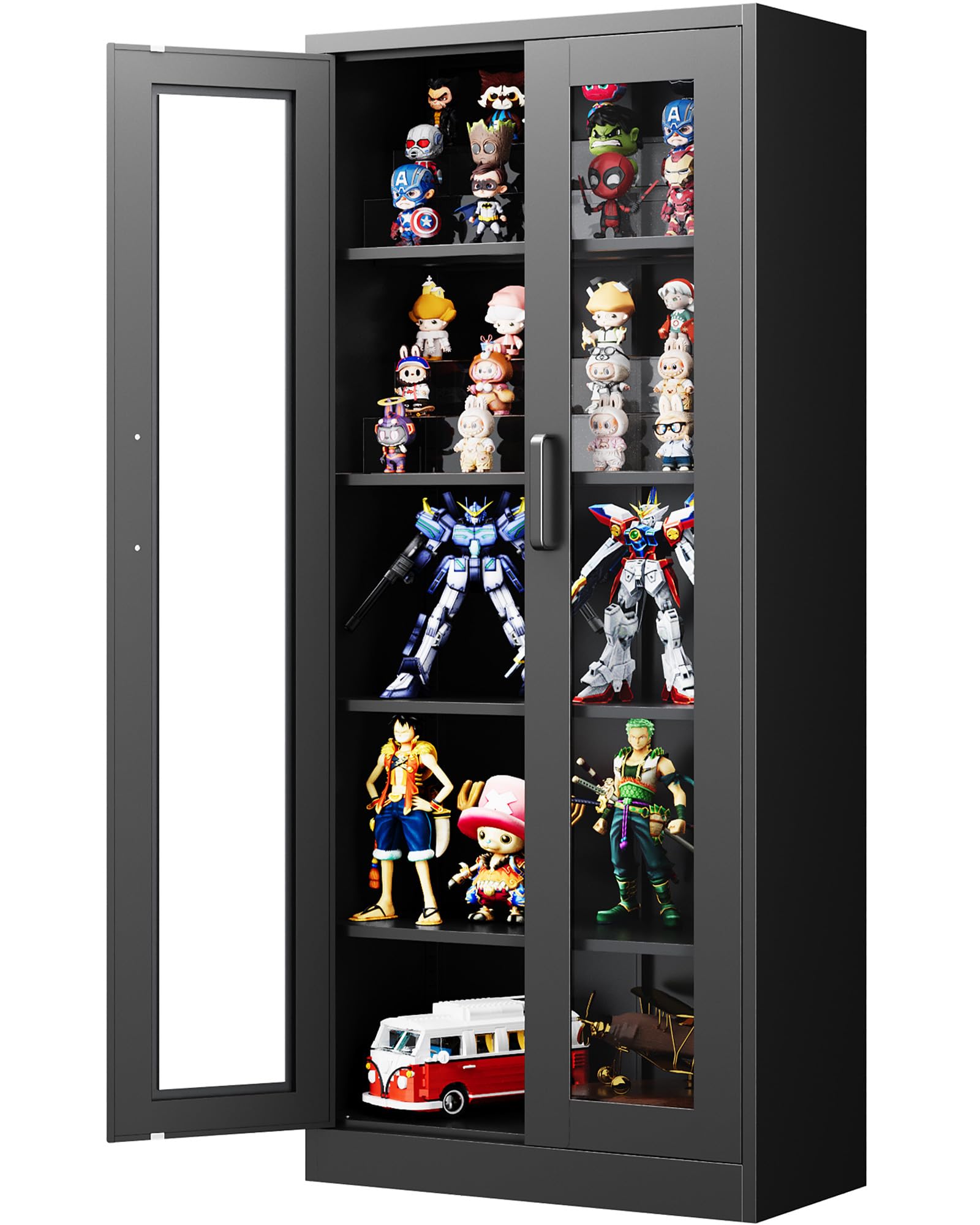 Photo 1 of ***SEE CLERK COMMENTS*** HD Tempered Glass Display Case for Home, Office, Clinic, Pantry, Assemble Required (Dark Brown)