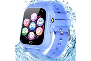 OVV Kids Waterproof Smart Watch with 26 Game HD Camera 1.44'' Touchscreen Pedometer Video Music Player Alarm Clock Calculator Learning Toys for Girls Boys 3-12 Years Old