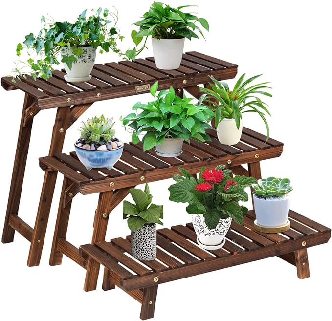 Giantex Wood Plant Stand, Multi Tier Flower Pot Holder