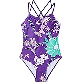 Girls One Piece Swimsuits Teens Bathing Suits Teen Swimsuits Quick Dry Halter Crossback Beach Sport UPF 50 Kids Swimwear
