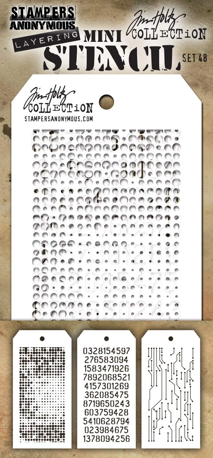 Tim Holtz - Stampers Anon MINI Stencil, Set #48, One Size