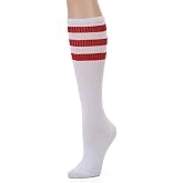 Leotruny Knee High Tube Socks: Over the Calf Retro Socks | Striped Tube Sock for Men Women