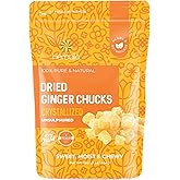 Dried Crystallized Ginger Chunks, 16 oz. Unsulphured Dried Ginger Candy, Candied Ginger Chunks, Caramelized Ginger Chews Cand
