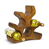TRUDING Countertop Wine Rack - 6 Bottle Wooden Wine