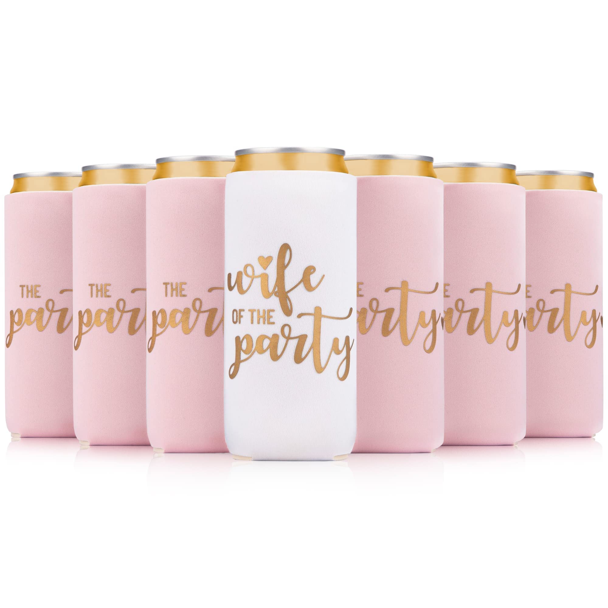 Prazoli Bachelorette Can Coolers Slim (12) - Bachelorette Gifts for Bridal Party Gifts, Bachelorette Party Supplies for Women, Bridal Shower Party Favors & Bachelorette Party Decorations, Accessory