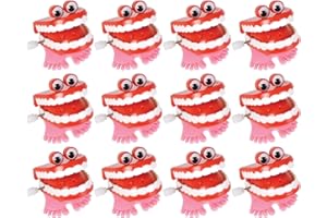 HAPPY DEALS ~ Wind Up Chatter Teeth with Eyes | 12 Pack | 1.75 inch Chattering Walking Toys
