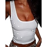 Lancifolium Angels' Tears Embellished Y2k Cropped Square Neck Tank Tops 2025 Trending Outfits