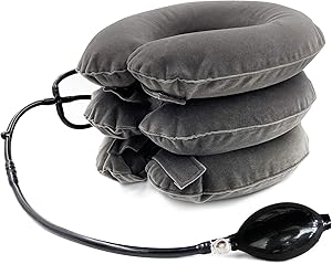 Cervical Neck Traction Device and Collar Brace, Shellvcase Inflatable & Adjustable Neck Stretcher Support, Neck Brace Pillow for Chronic Neck Pain Relief Home Traction Spine Alignment Relax Gift