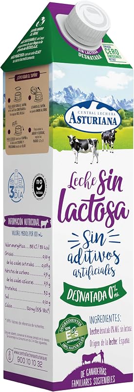 Leche Sin Lactosa Desnatada 0% MG Brik Pack 6x1L