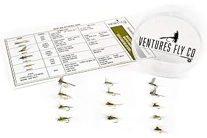 Ventures Fly Co. | Baker’s Dozen Packs | 13 Premium Hand-Tied Fly Fishing Flies | Water-Proof Fly Cup Included | Dry, Wet, Nymph, Streamer, Terrestrial | Perfect for Trout and Bass!