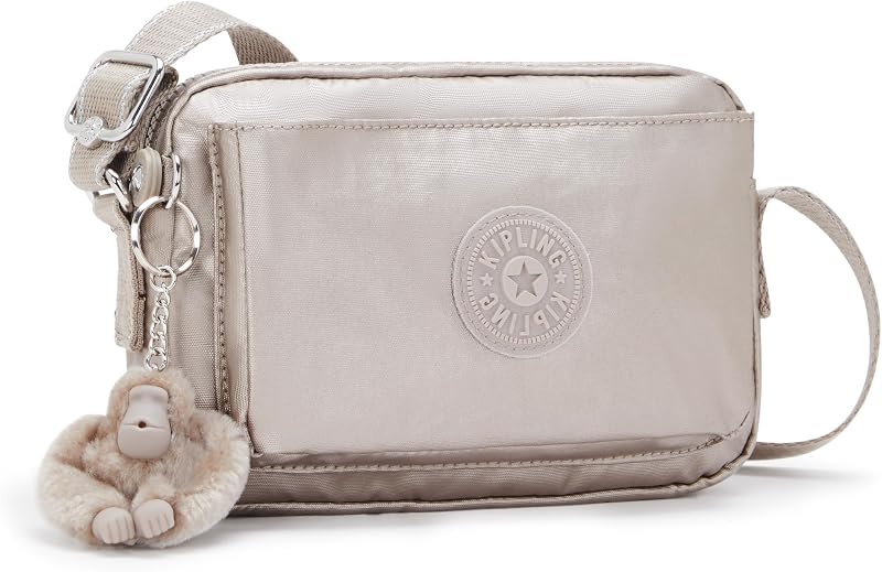 ABANU Borsa a tracolla piccola, Metallic Glow (Argento)
