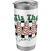 Tis The Season Christmas Tree Frosted Cake Debbie Snack Stainless Steel Insulated Tumbler