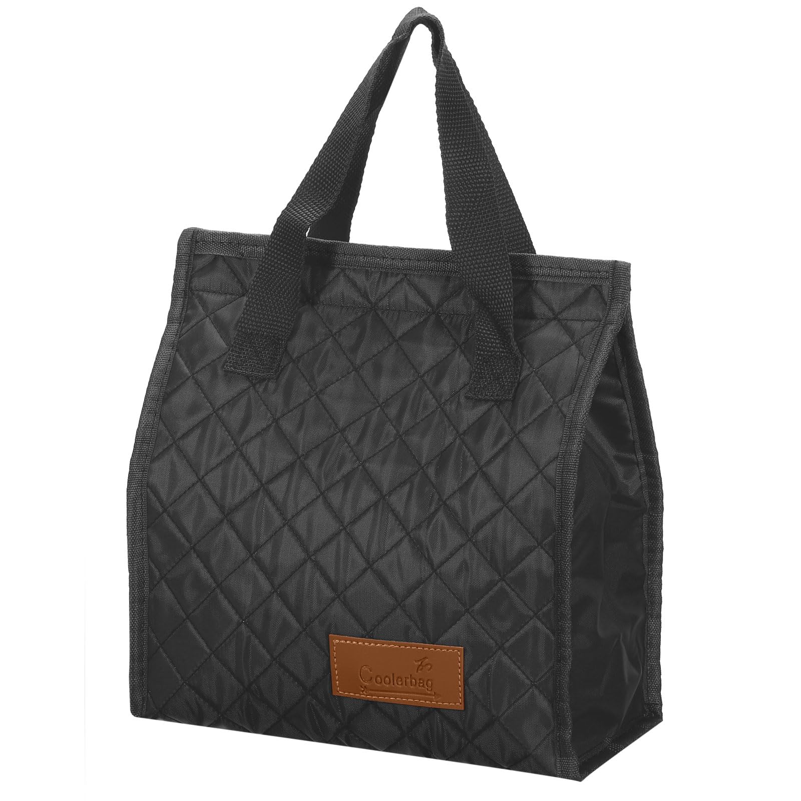 PATIKIL Lunch Box for Women/Men, Insulated Cooler Lunch Bag Thermal Tote Bag Reusable Lunch Container 9.8x4.7x9.1 Inch for Work Picnic Outdoor, Black