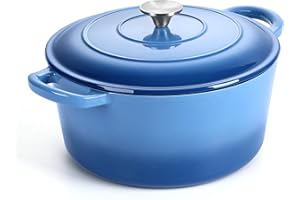 HaWare Enameled Cast Iron Dutch Oven with Lid, 6 Quart Non-stick Round Cookware Stock Pot for Braising, Stewing, Roasting, Ba
