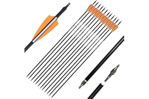 TIGER ARCHERY 30inch Fiberglass Arrow with Replaceable Arrowhead Spine 500 for Recurve and Compound Bow Hunting and Practice Hunting