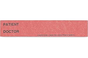 Carstens - Red Patient/Doctor Preprinted ID Cards for 1.5 – 4” Ring Binder Spines - Pack of 100 (1649-05) - Ideal Medical Record Labels for 3 Ring Binders