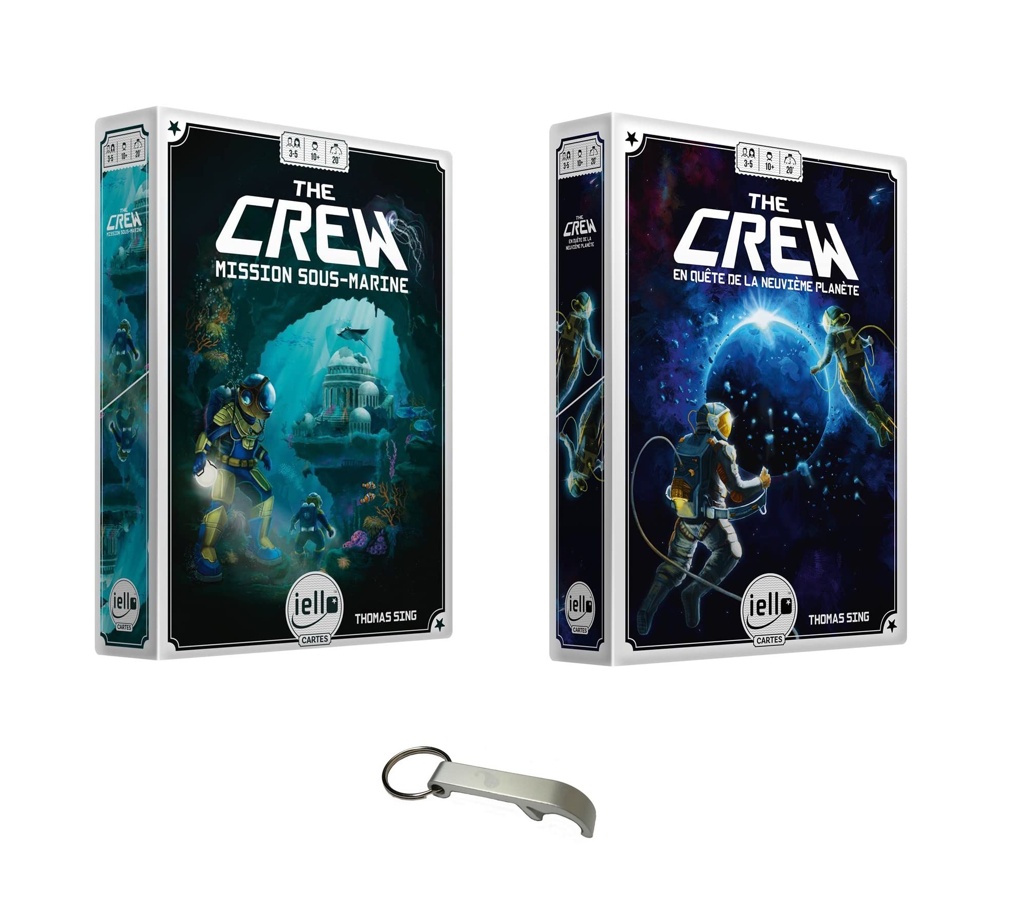 The Crew + Underwater Mission + Blumie Bottle Opener - Cooperative Board Game - 3 to 5 Players - Ages 10+