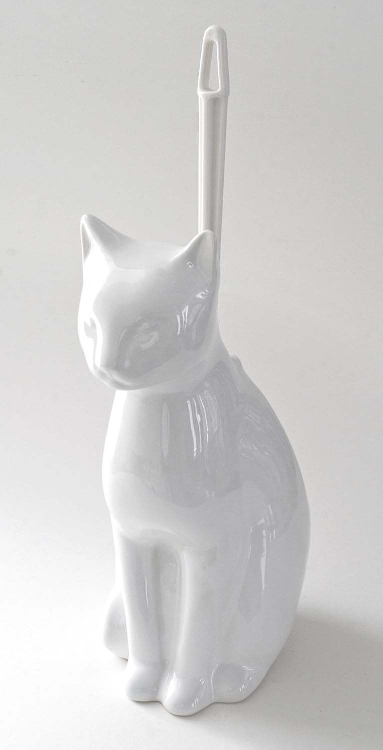 Splash Home Ceramic Cat Toilet Brush and Holder, Black 653078462388 eBay