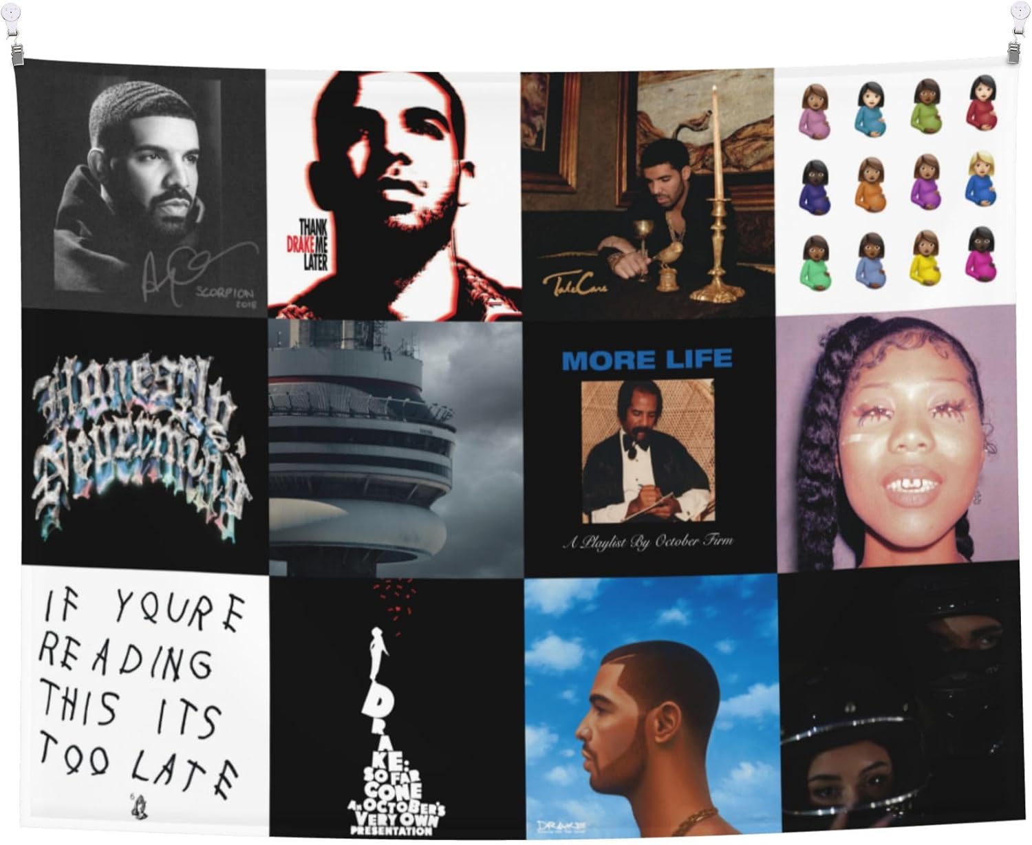 Tapestries - SUGINER Rapper Singer Album Cover Drake Tapestry Poster for Home Decor Bedroom College Dorm Wall Party Decorations Drake Merch (Album Cover, 30