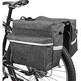 BV Bike Panniers 26L With Adjustable Hooks - Panniers For Bicycles With Carrying Handle, Bike Pannier Bag With 3M Reflective