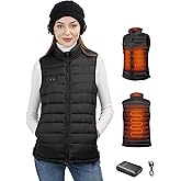 Loowoko Heated Vest for Women with Battery Pack Included, Rechargeable Heated Jacket Coat Electric Heating Vests for Winter