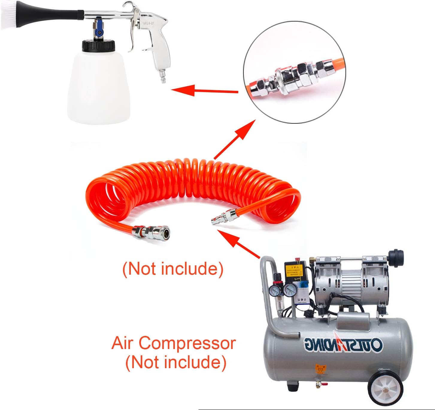CPROSP High Pressure Car Cleaning Gun Universal Interior Washing Kit Spray Tool Kit for Automotive with Car Wash Cloth 1L Bottle and 2 Spray Nozzle: Automotive