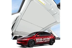 KUNIST Roof Sunshade for Tesla Model Y Juniper 2026, Upgraded [Sag-Free] Sunroof Shade Roof Sun Shades for New Model Y Juniper Accessories [Heat Insulation/Reflection] 16Pcs Clips