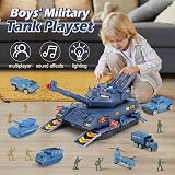 KADAYAYA Army Tank Toy with Diecast Vehicles Sound Light Missile Launcher Blue view 6