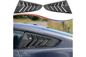 MUXEE Window Louver 2Pcs Side Vent Window Louvers for Ford Mustang 2015-2023, ABS Print Sport Window Decorative Covers, Exterior Trim Accessories - Carbon Fiber（Not for GT350 GT500）