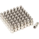 ST Shengtuo V2B Double Seal Valve Stem Cap, Suitable for High Pressure Truck, Car, RV, Bus Tire Valves, Brass Nickel-Plated, Double Protection, Pack of 50