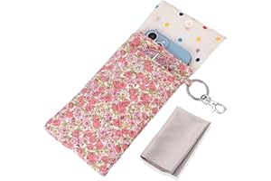 Hongeely Soft Glasses Case Double Eyeglass Case Sunglasses Travel Pouch for Women Men with Key Chain