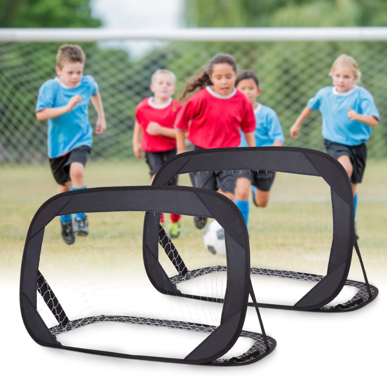 4Ft Samll Child Soccer Goal for KidsToddler Portable Football Goals Pop Up Soccer Goal Nets Set for Backyard Outdoors Training Sports, Set of 2 : Sports & Outdoors
