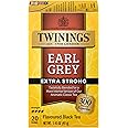 Twinings Earl Grey Extra Strong Black Tea Individually Wrapped Bags, 20 Count (Pack of 6), Flavoured with Citrus and Bergamot, Caffeinated, Enjoy Hot or Iced | Packaging May Vary