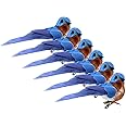 Cornucopia Imitation Bluebirds (6-Pack); Little Blue Birds for Crafts, Christmas Trees and Seasonal Displays and Wreaths