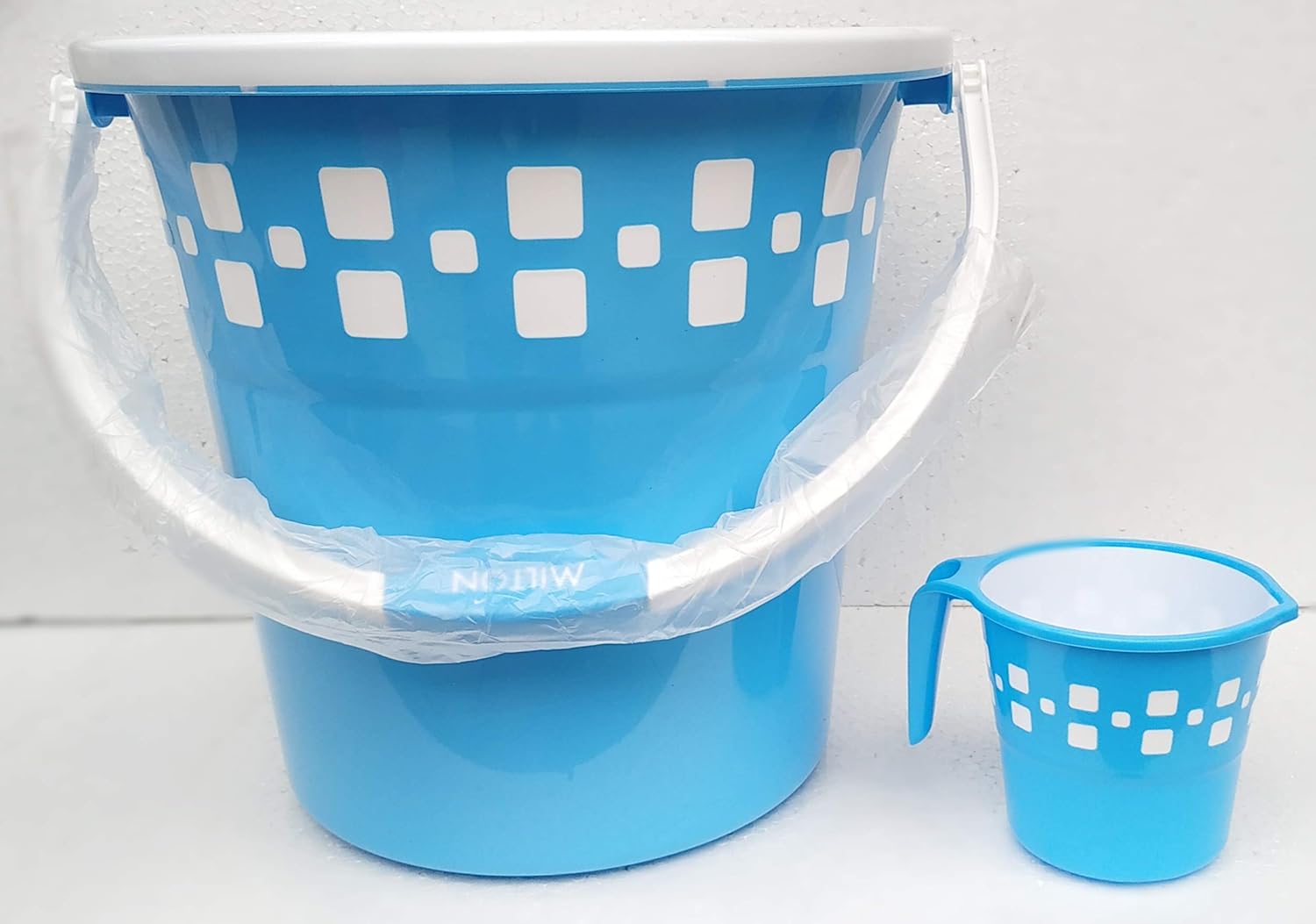 Milton Mozaic Plastic Bucket and Mug (20 L, Blue) Amazon.in Home
